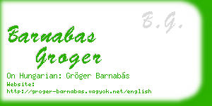 barnabas groger business card